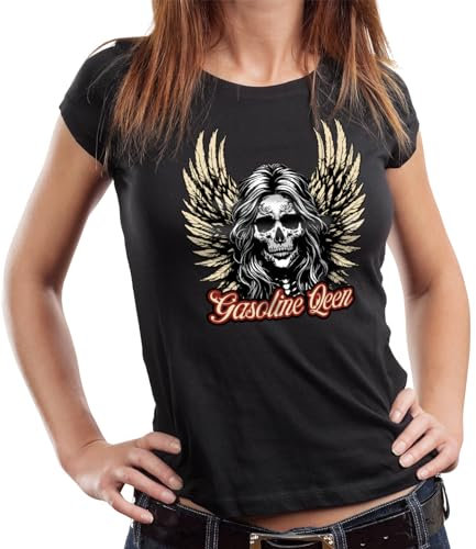 Gasoline Bandit Damen Biker T-Shirt: Gasoline Queen