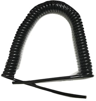 Telescopic Wire Spiral Cable，Spring Cable， 6 Core Telescopic Spring Power Line Black 0.5mm Square Spiral Cable Sheathed Extensible Wire Cord