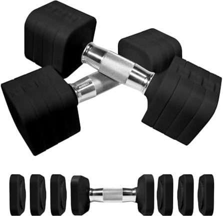 10 KG Hanteln Verstellbar, 4 in 1 Kurzhanteln Verstellbar für Frauen Männer Hantelset Kurzhantel Set Kurzhantel-Set für Home Gym Übung Workout Krafttraining Workout - Schwarz