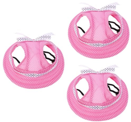 BESPORTBLE 3St Welpenhut Baseballmütze für Hunde Hund Sonnenhüte Hundemützen mit Nackenband Hauben Welpenmütze Hunde Cap hundehüte hundekappe Haustier Hund Sonne Kappe Hund Mesh-Hut Rosa