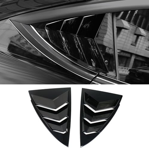 FALMDCQ Dreieckige Jalousie für die Heckscheibe des Autos, seitliche Lüftungsschlitze, Außen Zubehör, Kompatibel für Tesla Model Y 2021,A Gloss Black