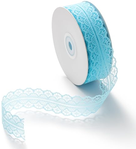 CHUQING Spitzenband Hellblau Vintage 23 Meter Schleifenband Spitze Spitzenbordüre Dekoband Geschenkband breit 3cm Hochzeit Zierband