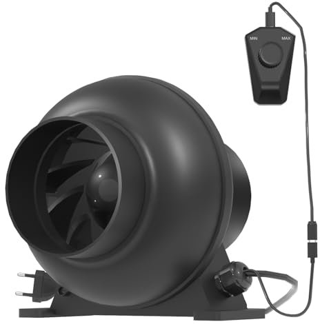 Aygrochy 100mm Extractor de aire ajustable, EC Motor trifásico ventilador extractor con IEC EU Plug para cuarto de baño, tiendas de cultivo, ventilación oficina.