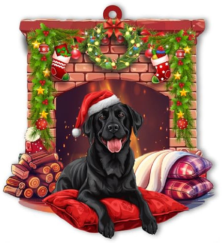 BlinkWishes Labrador Retriever Dog Christmas Ornament, for Labrador Retriever Owner, Labrador Lover, Dog Mom Dad, Labrador Ornaments for Xmas Tree Decor