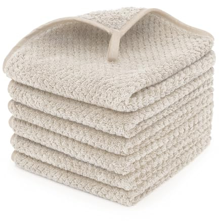 MaopaoBeauty 6-teiliges Waschlappen-Set, 100% Mikrofaser, schnell trocknend, dick, weich, plüschig und sehr saugfähig, luxuriöses Hotel- und Spa-Badetuch für Badezimmer, 6 Stück, Khaki