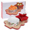 MIJOMA Juego de vajilla de Navidad X-MAS – Tabla de madera de 3 piezas con cuencos de porcelana – Perfecto para tapas, quesos, salsas y dulces