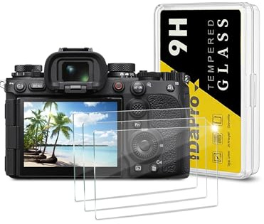 iDaPro Protector de pantalla para Sony Alpha A1 II, Vidrio Templado 9H | Lote de 3 + Caja ABS. Dureza 9H, Antiarañazos, Antiburbujas, Alta definición, Antihuellas, 0.3mm Ultrafino. No para A1.