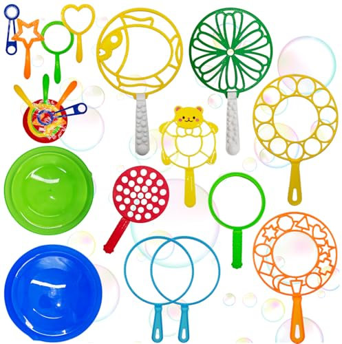 Seifenblasen Blase, 20 Stück Seifenblasen Set für Kinder, Bubble Maker Spiele, Kinder Seifenblasen Set, Seifenblasen Blase Zauberstab, Große Seifenblasenstäbe, für Geburtstag, Garten, Hochzeit