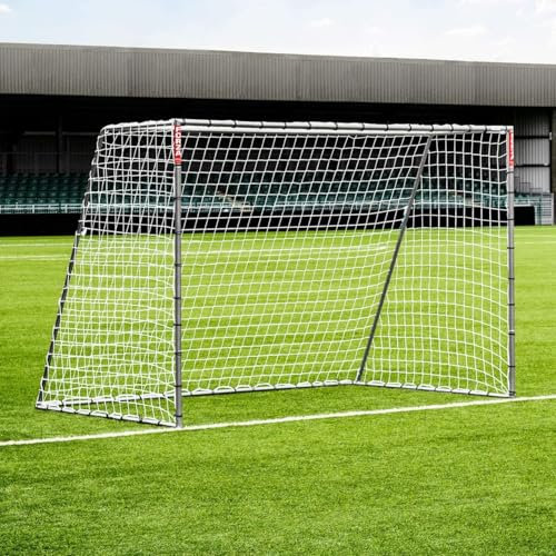 FORZA Steel42 Fußballtore | Ultrarobustes Stahltor [6 Größen] | Vorschriftsmäßige Größe, wetterbeständig, tragbar mit Bodenpfählen und optionalem Rückprall-Kit (Nur Tor, 3m x 2m)