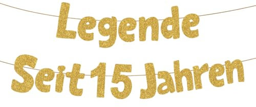 HUKUMA Legende Seit 15 Jahren,15 Geburtstag Junge Mädchen,Lustige Banner 15 Geburtstag,Geburtstagsdeko 15 Jahre Junge,Geschenke Jubiläum 15 Jahre
