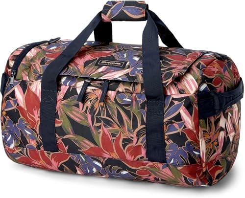 Dakine EQ Duffle 35 Reisetasche, 47 cm, Blumenmuster Dark Stargazer, U-förmige Öffnung, Abnehmbarer Schultergurt