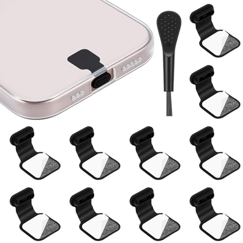 TIESOME 10PCS USB C Dust Plugs, Silicone Anti Loss Port Covers with Removable Adhesive Compatible with Laptops and All Type C Devices