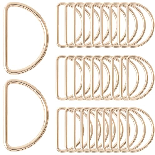 GUBOCA 30 D Ring,Nahtlose D Ringe,Nicht Geschweißt Taschenzubehör zum Nähen | Nahtlose D Ringe 25mm,30mm,35mm,40mm,50mm,Silber,Schwarz,Gold für Taschen,Rucksäcke,Haustierhalsbänder,DIY und Nähen