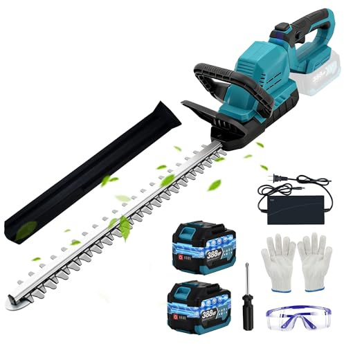 Heckenschere Akku für Makita Akku 18V 180° Drehbarer Griff | 53 cm Schnittlänge 18 mm Zahnabstand 500W Elektrisch Dual Schnittklingen