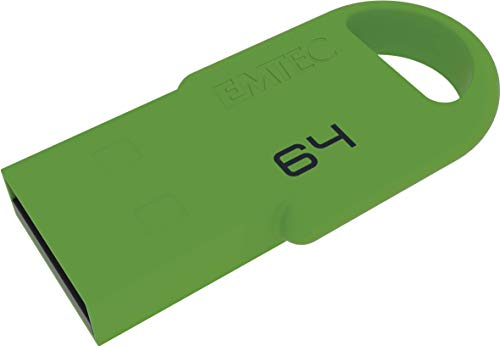 EMTEC, ECMMD64GD252, Clé USB Mini D250 64 Go, design capless ultra-compact, vitesse de lecture jusqu'à 15 MB/s, idéale pour le transport de données, Couleur verte