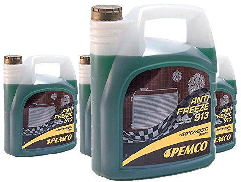 Pemco 4 x 5L Antifreeze 913 (-40) / Kühlerfrostschutz Fertiggemisch G11 Grün