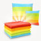 kullaloo Stoffpaket Regenbogen 5 Farben à 60x75 cm, inkl. Schnittmuster für Streifenkissen