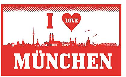 München - I Love München Fahne (F72) - 90x150cm