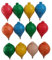 Set aus 4/12 Klassischer Holzkreisel; Farbig; mit Kugelschreiberspitze - Spielzeug Jungen Mädchen - Geschenke und Einzelheiten für Kommunion, Kinderfeste, Kindergeburtstag, Geburtstages, Spinner (12)