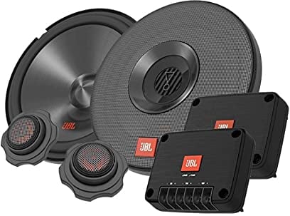 JBL Club 602CTP 2-Wege Auto Soundsystem - 210 Watt Komponenten Auto Lautsprecher Boxen Set mit 165mm Einbau Autolautsprecher, Hochtöner und Frequenzweichen, Black, 16cm