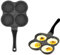 Sartén para Huevos de 4 Tazas, Sartén de aluminio antiadherente Tortilla de tortitas de 4 orificios de aluminio Sartén Sartén Olla para hacer desayuno Utensilios de cocina