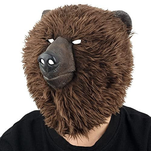 AQKILO Braunbär Maske Vollkopf Tierkostüm für Halloween