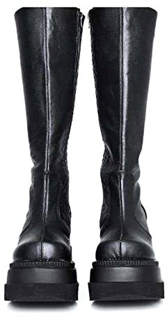 UMore Botas Altas de Rodilla para Mujer - Plataforma de PU Piel Forrado para Nieve e Invierno Cálido