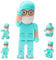 32GB USB-Stick Cartoon Arzt Modell USB-Flash-Laufwerk USB 2.0 Speicherstick für Externe Datenspeicher, Grün