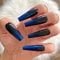 Yheakne Lot de 24 faux ongles extra longs en forme de cercueil ombré brillant ballerine dégradé sur ongles de luxe ombré à clipser pour femmes et filles (style B)