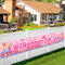 DPKOW Willkommen Zuhause Banner für Familie Party Deko für Baby Ehefrau Freund, Stoff Banner Welcome Home Girlande für Neues Zuhause Willkommen Deko für Wand Garten Tisch Familienfeiern, 270 * 35cm