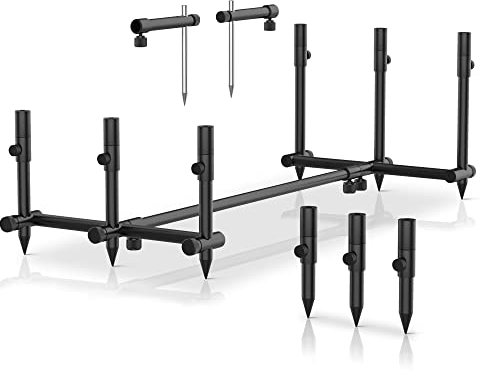 Quest Trilogy Rod Pod | Rutenhalter für 3 Ruten inkl. Rutenauflage Tasche | Aluminium | Rutenständer