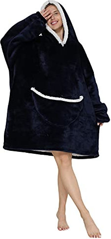 JOREAY Übergroße Decke Hoodie Sweatshirt für Erwachsene, Männer, Frauen, Jugendliche, Super Weiche Gemütliche Warme Komfortable Sherpa Riesen-Hoodie, Geeignet Kapuzenpullover