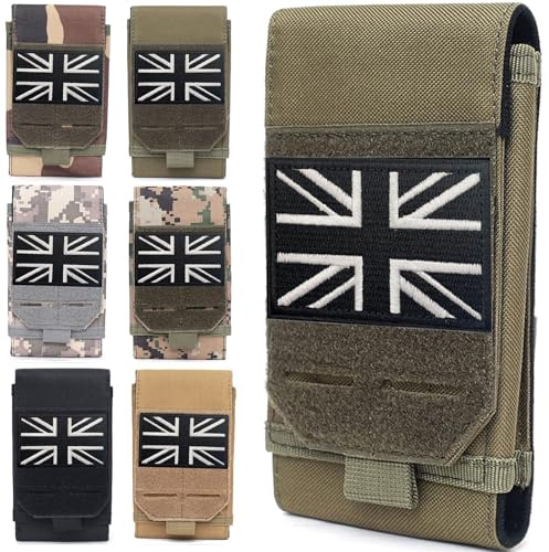 Molle Phone Pouch, Small Molle Pouches, Tactical Cell Phone Holster, Heavy Duty Waterproof Smartphone Case Holder for Vest Belt Waist