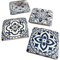 Blue Tiles Ceramic Coaster Set Of 4 Square Mediterran Mosaic Assorted Drinks Mat