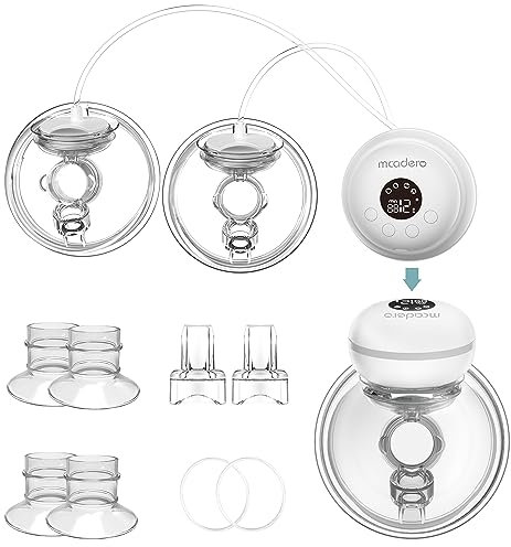 Mcadero M2 Double Wearable Electric Breast Pumps,4 Mode & 12 Levels,LED Display,Hands-Free Breast Pump
