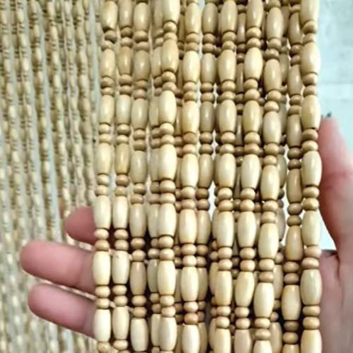 FENGSHOUU Rideau Perlé en Bois pour Porte,Rideaux D'entrée Anti Mouches,Décoration Murale à Suspendre Séparateur de Pièce,pour Porche,Salle à Manger,Salon,Chambre Coucher (35 strands-70x140cm)