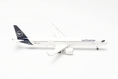 Herpa Modellflugzeug Airbus A321neo Lufthansa D-AIEG Naumburg, A6-EOT Maßstab 1:200 - Modellbau Flugzeug, Flugzeugmodell für Sammler, Miniatur Deko, Flieger ohne Standfuß aus Metall