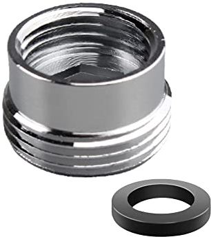 Messing-Wasserhahn-Adapter, G1/2 Zoll auf G3/4 Zoll Wasserhahn-Belüfter-Adapter, Schlauchgewinde-Anschluss für Waschmaschine, Geschirrspüler, Garten (Silber)