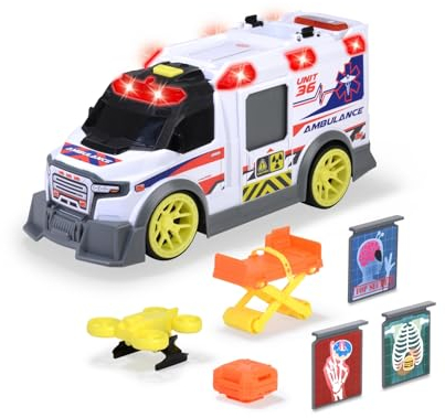 Dickie Toys - großer Spielzeug-Krankenwagen mit vielen Extras (35,5 cm) - Rettungswagen mit Spiel-Drohne, Zubehör, Licht & Sound, Spielzeugauto für Kinder ab 3 Jahre