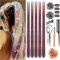 Huiguli Glitzer Haarsträhne zum Flechten, 1100 Strähnen Bunt Hair Tinsel Kit, 120cm Fairy Lametta Haare mit Werkzeug, Tinsel Hair Extnsions für Mädchen Frauen Kinder, Glitzer Haare Festival Zubehör