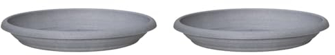 Scheurich 58946 Untersetzer aus Kunststoff,Granite Grey,24 cm Durchmesser,3,5 cm hoch (Packung mit 2)
