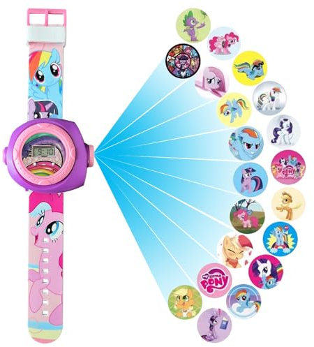 SECOLI My Liittle Poony Montre pour Enfant, Projection Jouets, Montre de Poignet Numérique avec Projecteur, Montre Projecteur Enfant, Montre Enfant Digitale, Projection Montre pour Garçons et Filles