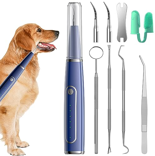 Sunlary Zahnsteinentferner Ultraschall, 5 Reinigungsmodi Zahnsteinentferner Hund Zahnreinigung, Zahnreiniger Bekämpft Zahnstein Set, Mundgeruch & Zahnfleischentzündungen, Für Menschen/Hund/Katzen