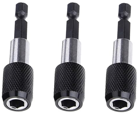 Gasea 3Pcs Magnetic Extension Chuck Adapter, 1/4 Inch Hex Shank Quick Release Magnetic Bar Socket Screwdriver Bit Holder, 60mm Length