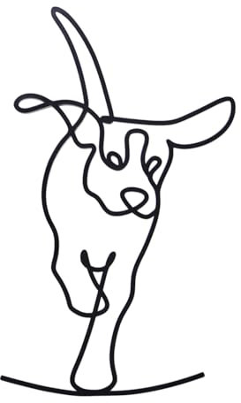 TYLCC Wanddekoration aus schwarzem Metall, minimalistisch, Abstrakter Hund, Wandkunst, Linienzeichnung, Kunst für Wohnzimmer, Schlafzimmer, Dekorationen (liebenswert)