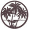 Palm Tree Wall Art & Tropical Decor - Metal Palm Tree Decor with Antique Brown Finish | Beach Bathroom & Coastal Outdoor Ready | Round Rust-Resistant Metal Wall Art for Home, Garden, Living Room