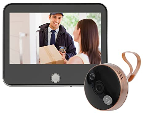 Digitaler TüRspion, Wlan TüRklingel Mit Kamera, VideotüRklingel 140° Weitwinkel Und Pir-Sensor 1.3 Mp TüRspionkamera Mit Drahtlosem Monitor Und 4000 Mah Akku Und Live-Ansicht VerfüGbar