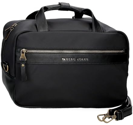 Pepe jeans Joumma Bags Morgan Casual Tagesrucksack, Reisetaschen, beige und schwarz, Kunstleder für Damen, Schwarz, Talla única, Umhängetasche