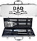 Cadeaux pour papa de fille, fête des pères et papa, pour lui, kit d'accessoires de barbecue Heavy Duty pour barbecue d'arrière-cour, ustensiles de barbecue en acier inoxydable épais avec poignée