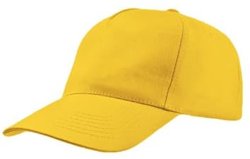 Mr. Gadgets Cappello per Bambini con Visiera - Regolabile 100% Cotone - Padel Baseball Tennis Sport e Tempo Libero (Giallo)
